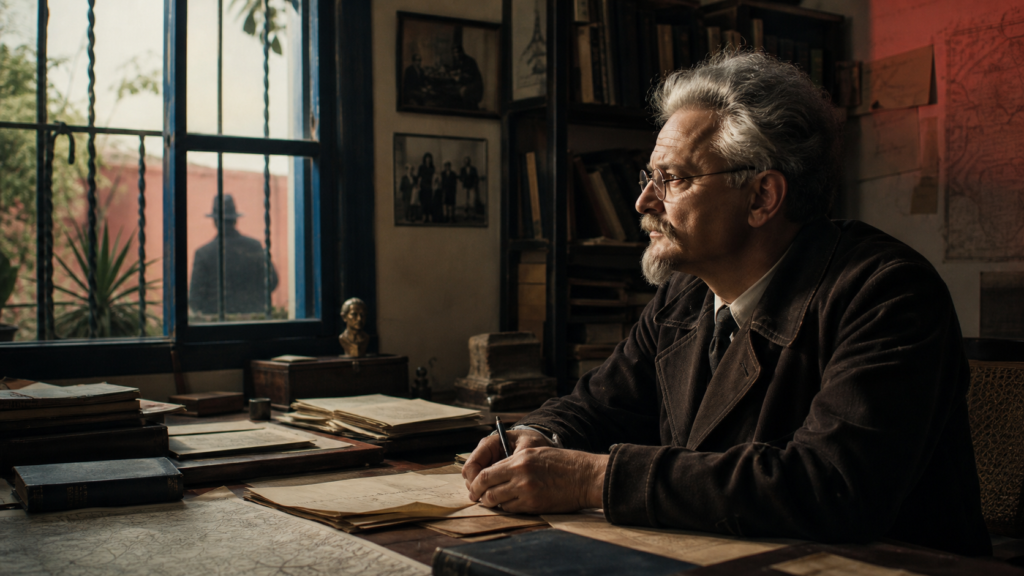 León Trotsky en su estudio de Coyoacán bajo la amenaza del estalinismo