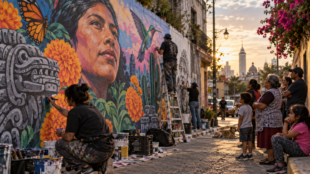 La memoria de los barrios a través de sus murales. Imagen editorial.