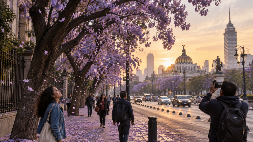 Por qué las jacarandas cambian el paisaje urbano. Imagen editorial.
